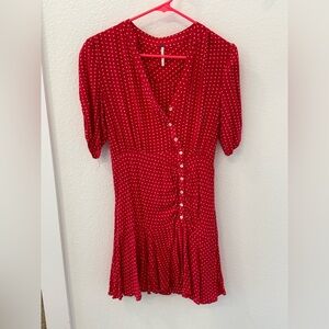 Free people Red Polka Dot Women's mini dress small